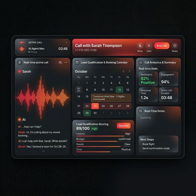 Agente de voz IA con análisis de llamadas en tiempo real