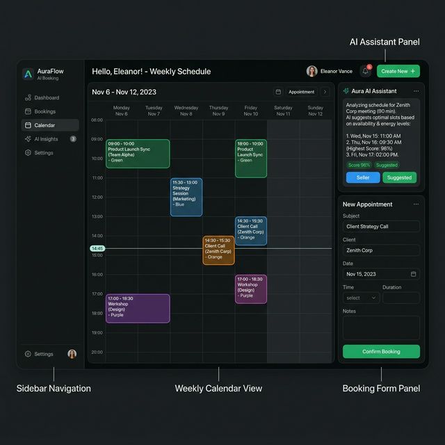Sistema de reservas IA con calendario inteligente